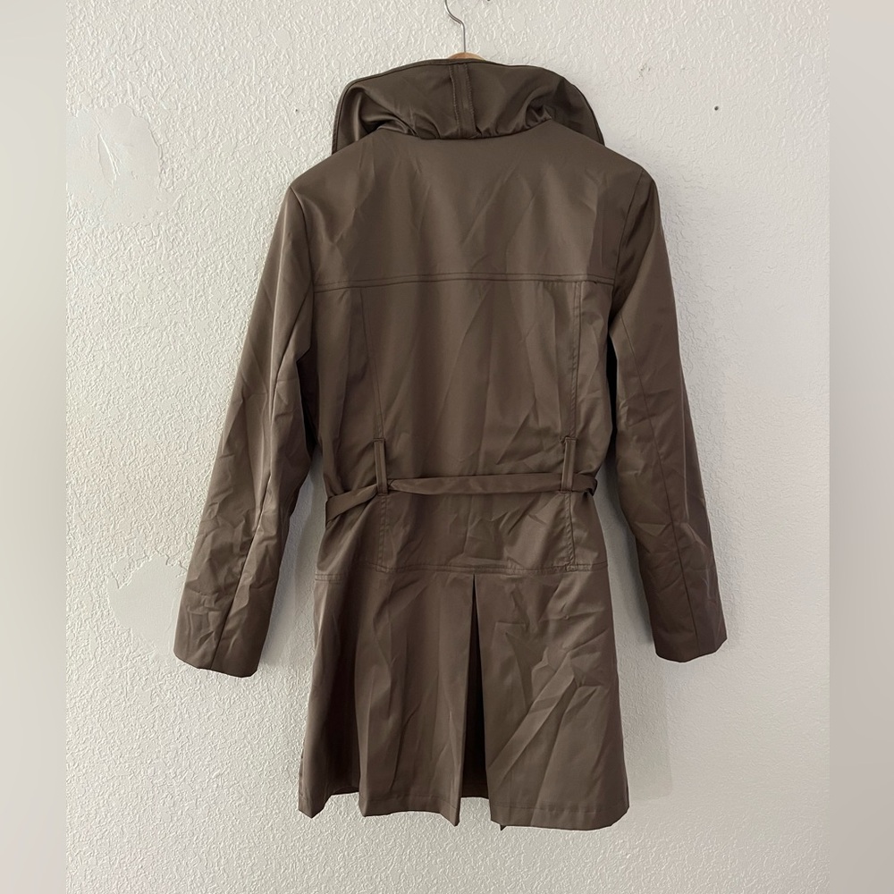 Cynthia Rowley Brown Ruffle Trench Coat - Picture 5 of 6
